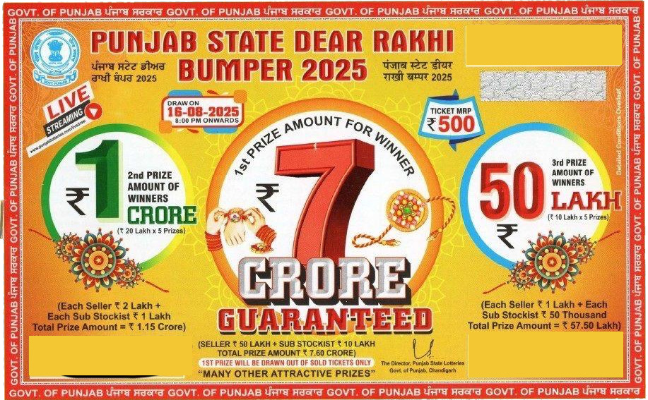 Punjab Lottery Rakhi Bumper 2025